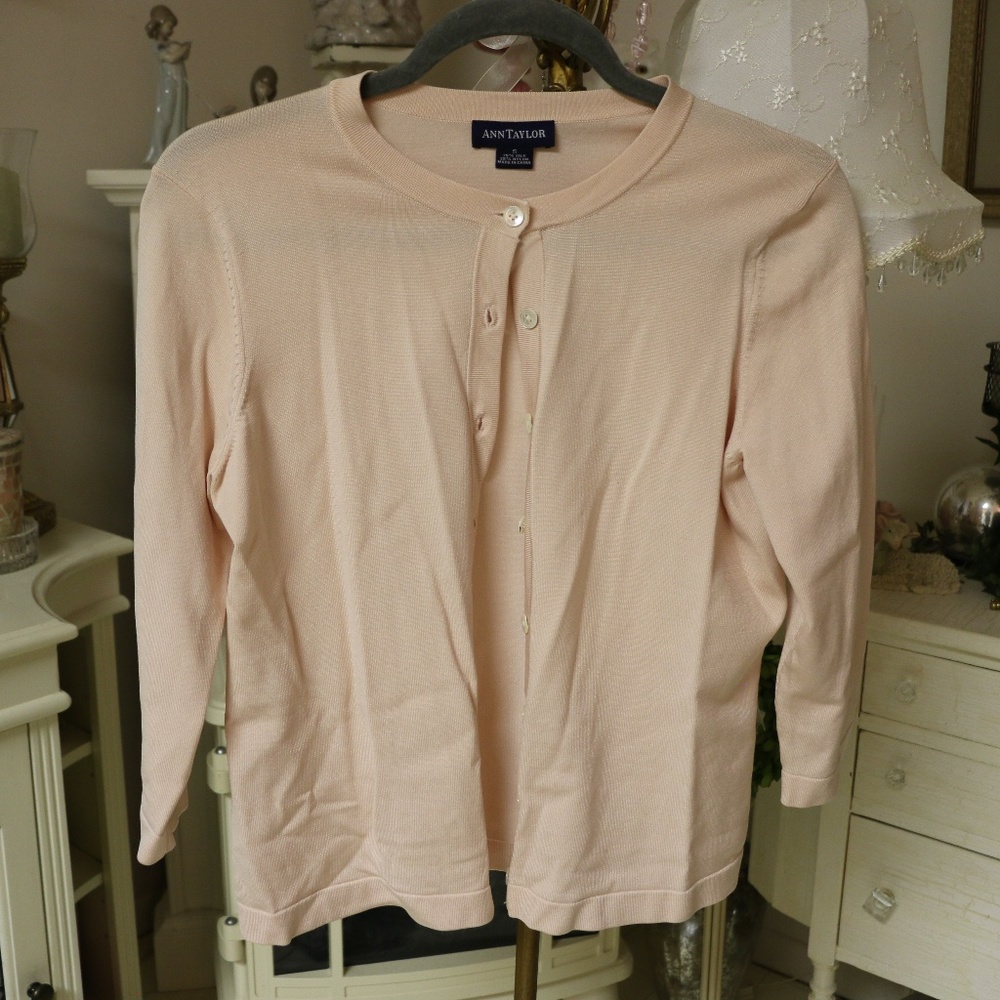 Ann Taylor Light Pink Cardigan